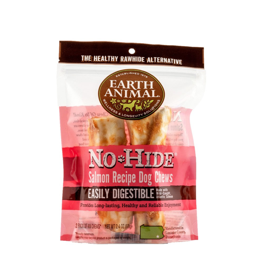 Earth Animal No Hide Salmon Flavored Rawhide Alternative Chew For Dogs