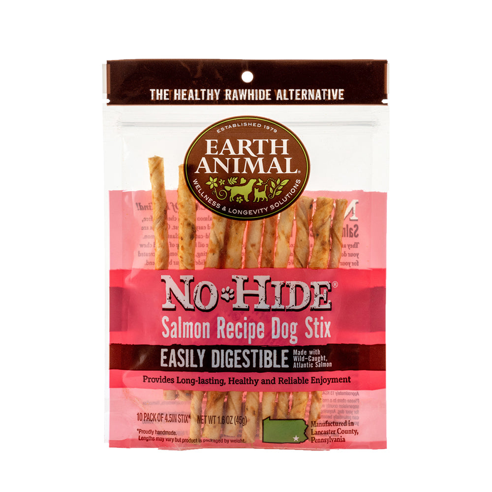 Earth Animal No Hide Salmon Flavored Rawhide Alternative Chew For Dogs