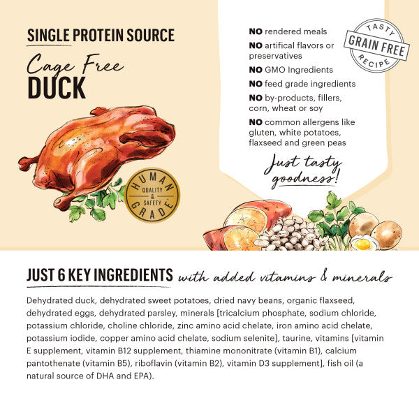 The Honest Kitchen Wholemade Grain Free Limited Ingredient Duck Recipe Dehydrated Dog Food