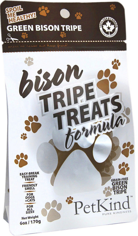 PetKind Grain-Free Green Bison Tripe Formula Dog & Cat Treats