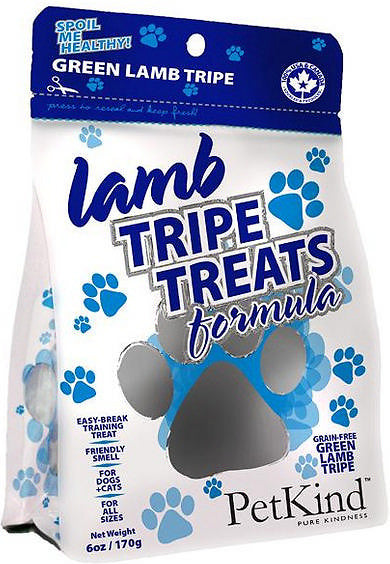 PetKind Grain Free Green Lamb Tripe Formula Dog Cat Treats White Dog Bone