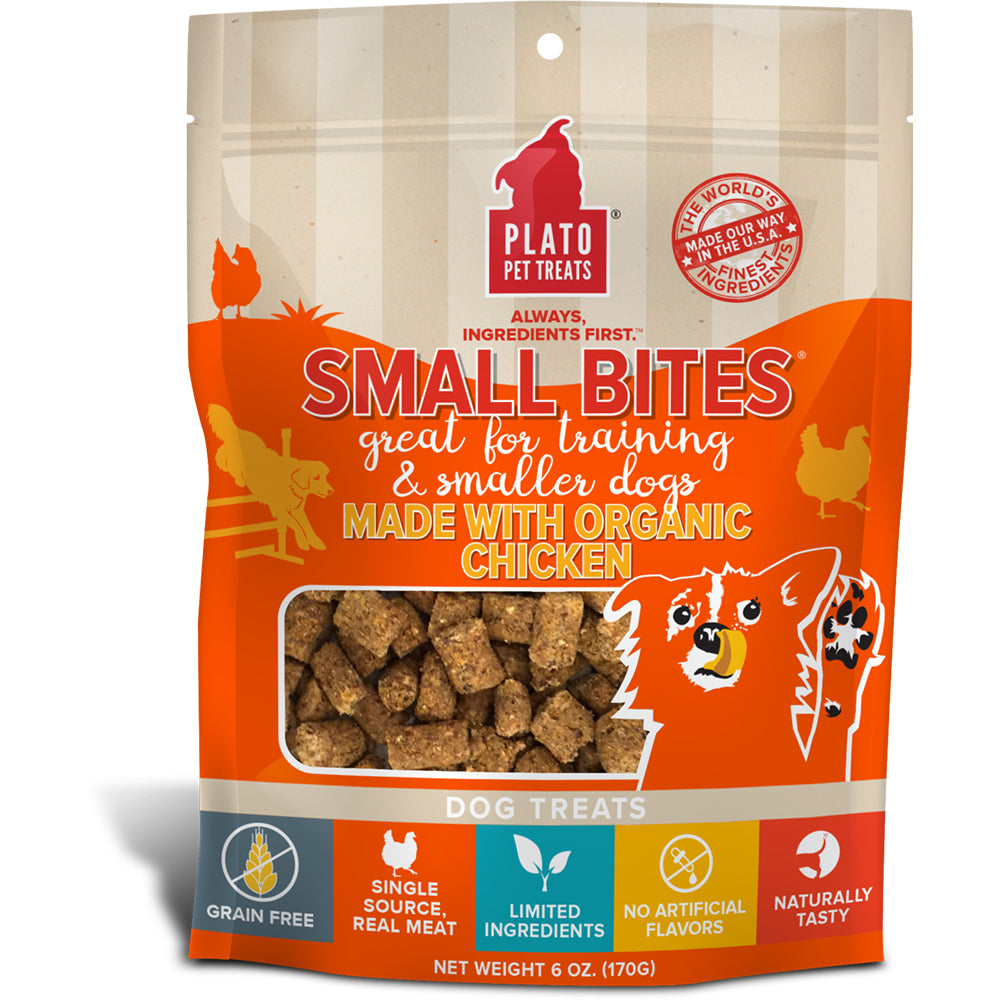 Plato Small Bites Organic Chicken Dog Treats