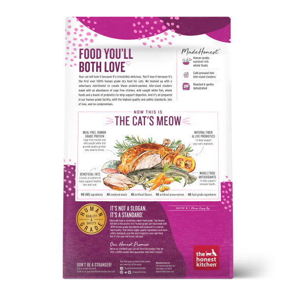 The Honest Kitchen Whole Food Clusters Grain Free Chicken & Fish Dry Cat Food