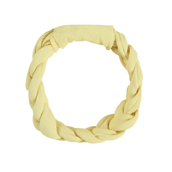 Premium Vanilla Rawhide Braided Ring Dog Chew