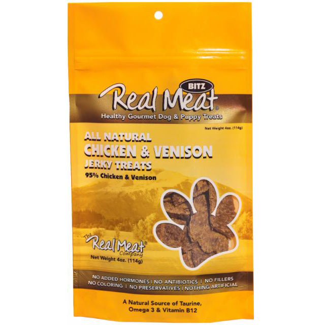 Real Meat Chicken & Venison Jerky Dog Treats