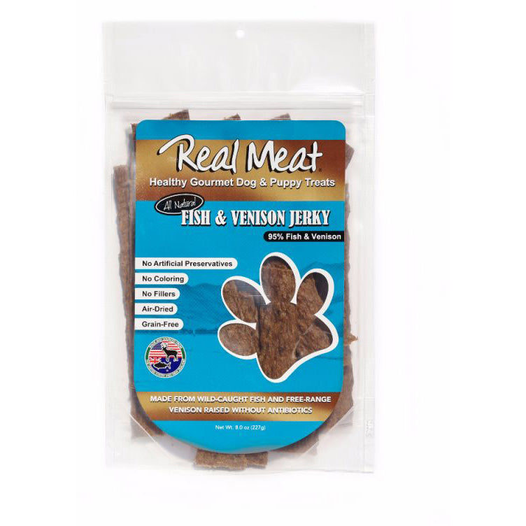 Real Meat Fish & Venison Long Jerky Stix Dog Treats, 8oz