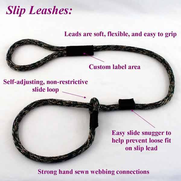 WDB Soft Lines Slip Lead For Dogs, 6ft x 3/8in
