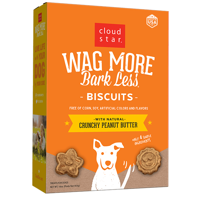 Cloud Star Wag More Bark Less Oven Baked Dog Treats with Crunchy Peanut Butter