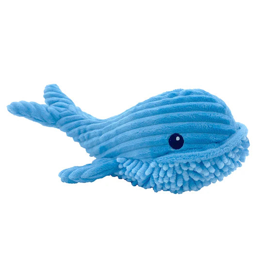 Petlou Blue Bay Whale Plush Dog Toy, 12"