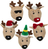 HuggleHound Holiday 2025 Santa's Reindeer Wee Huggles Balls Plush Dog Toy, 5 pack