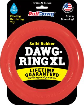 RuffDawg USA Dawg-Ring Rubber Retrieving Dog Toy