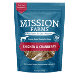 Mission Farms Chicken & Cranberry Freeze Dried Dog Treats, 3oz