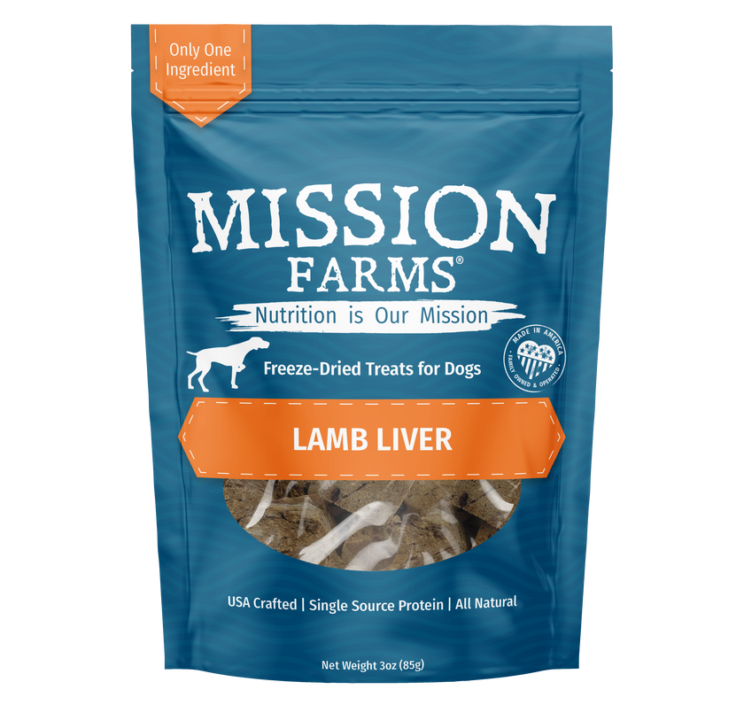 Mission Farms Lamb Liver Freeze Dried Dog Treats, 3oz