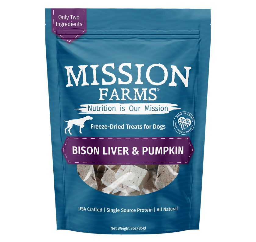 Mission Farms Bison Liver & Pumpkin Freeze Dried Dog Treats, 3oz