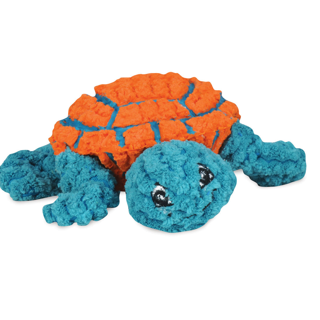 HuggleHounds Huggle-Fusion Rubber & Plush Squeaky Dog Toy, Dude Turtle