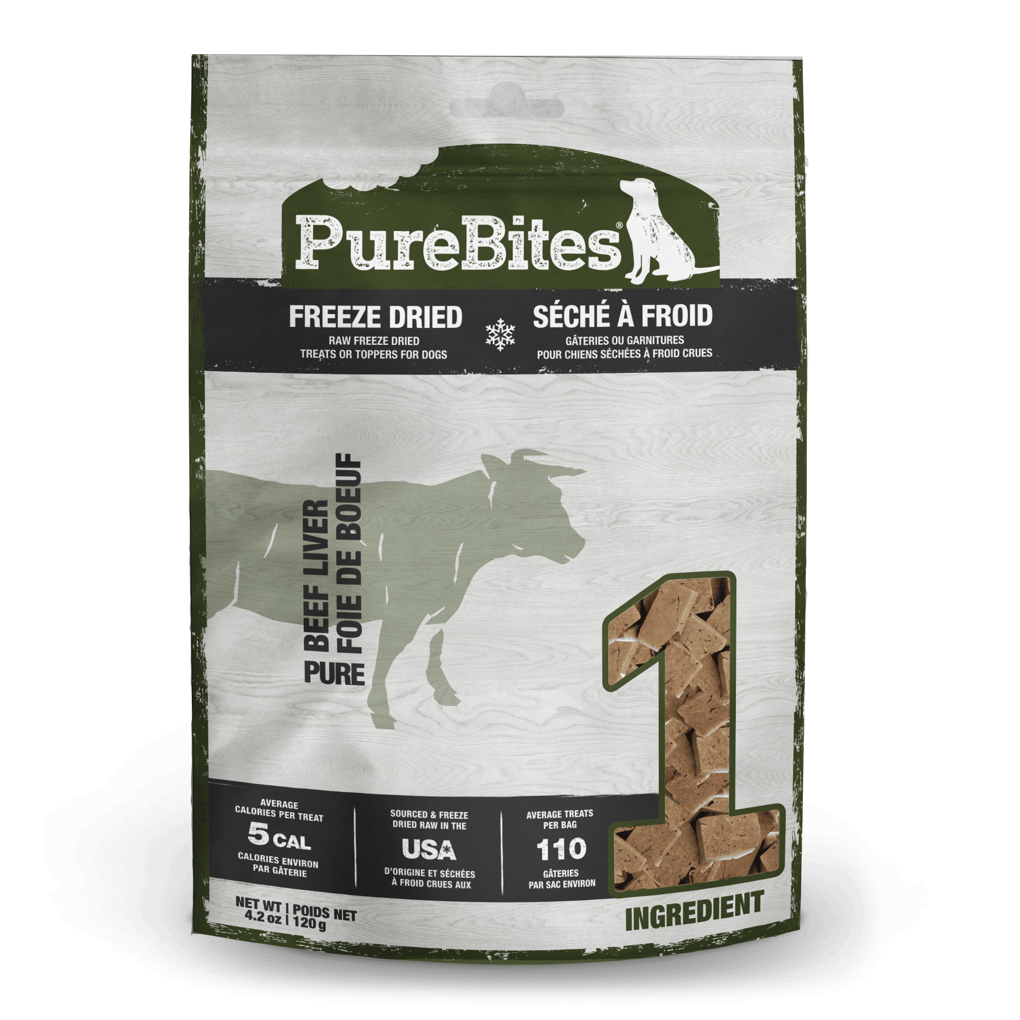 PureBites Freeze Dried Beef and Liver Dog Treats