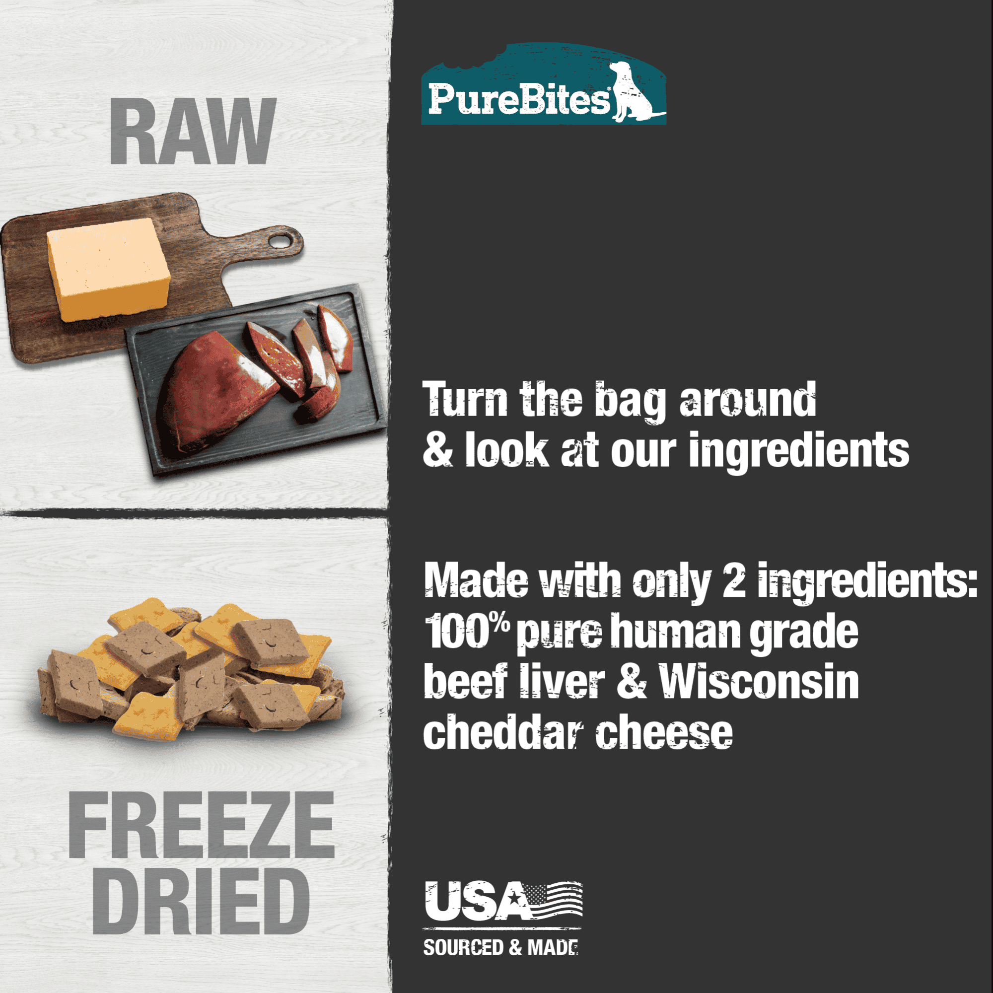 PureBites Freeze Dried Beef and Cheese Dog Treats