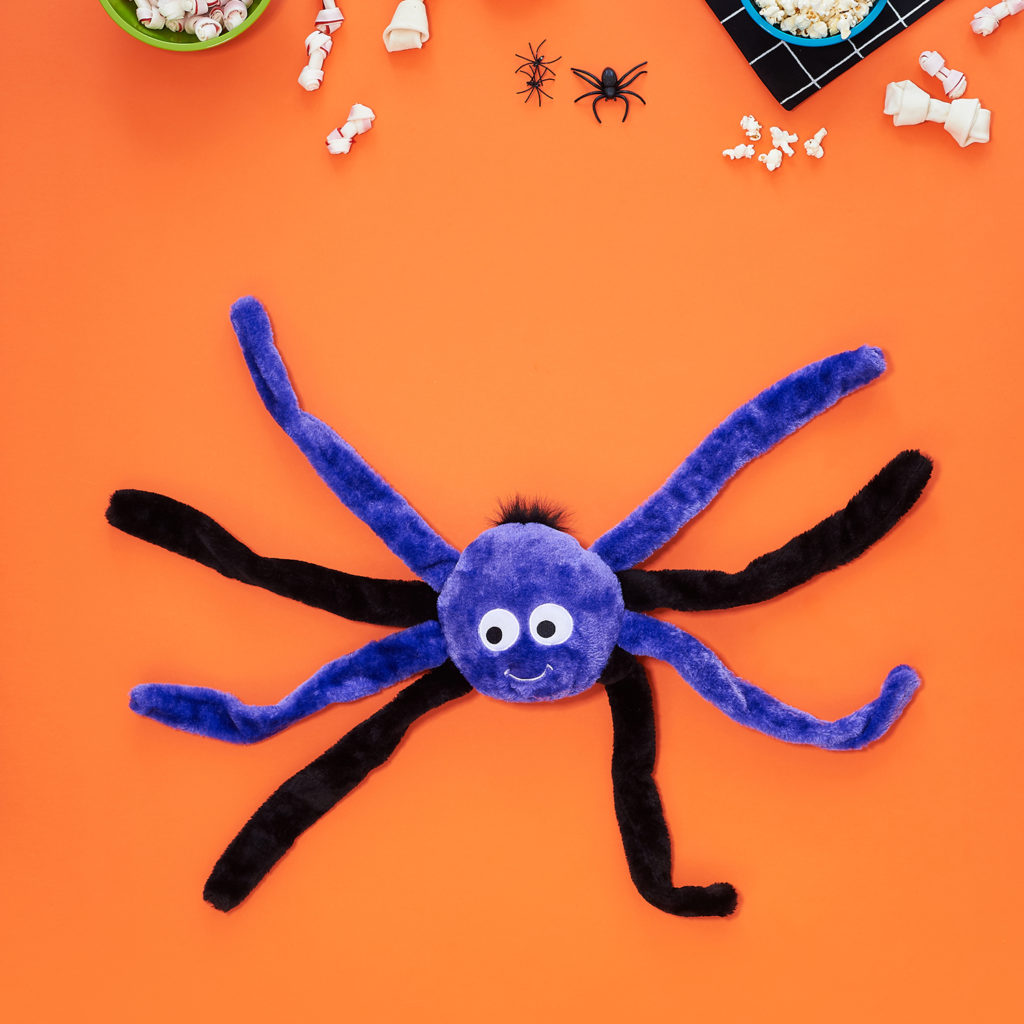 Zippy Paws Halloween 2025 Spiderz Purple Plush Dog Toy, Small