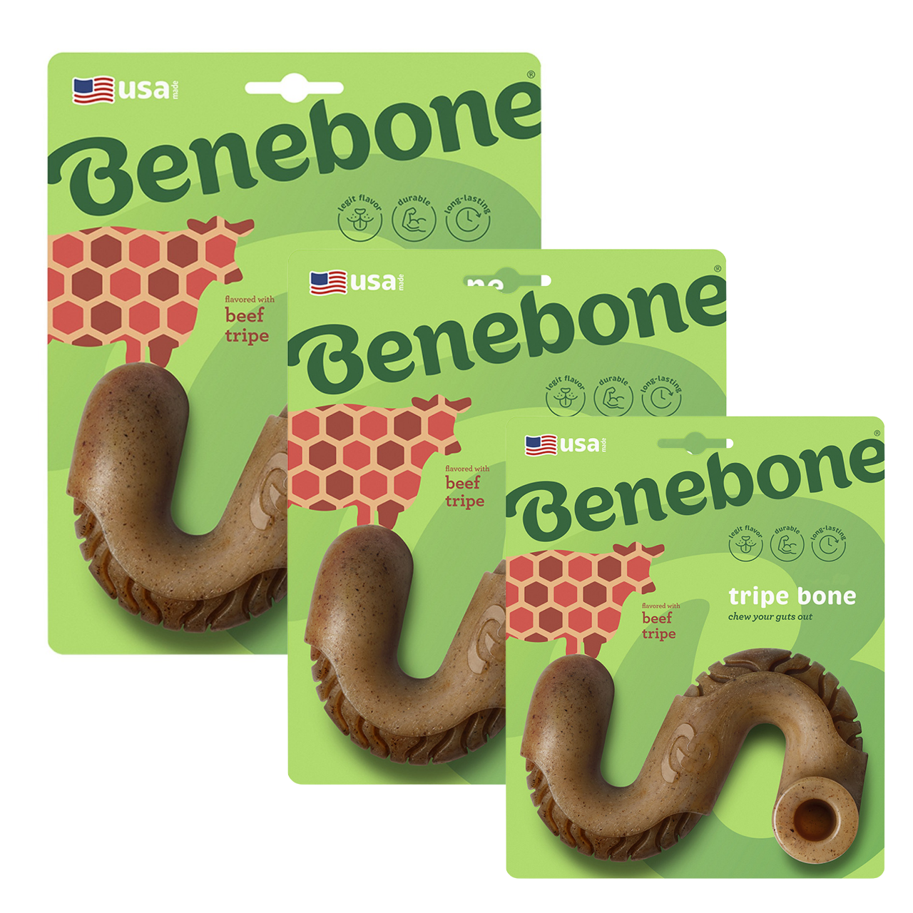 Benebone Tripe Bone Beef Tripe Flavored Nylon Chew For Dogs