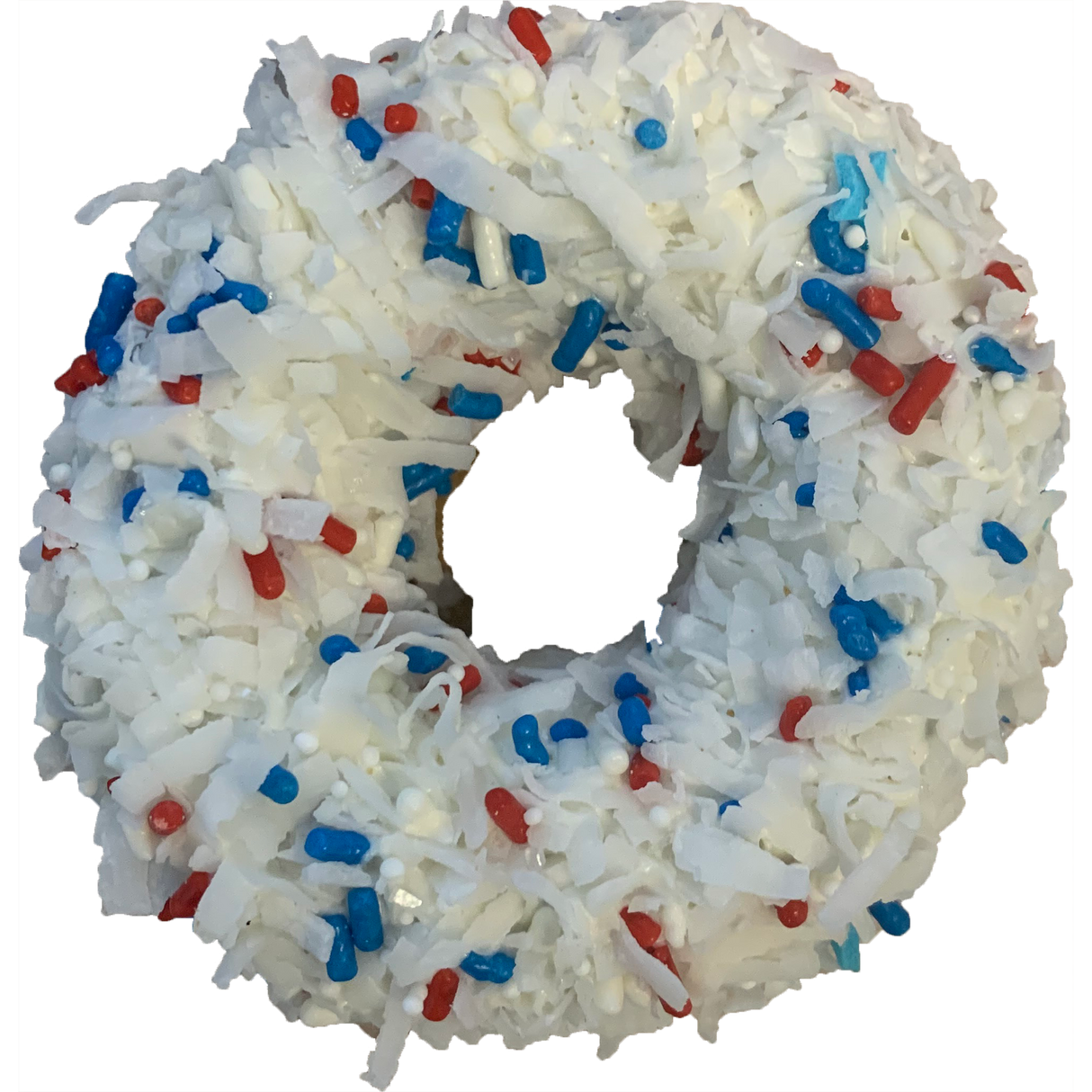 K9 Granola Factory Donut Shop Gourmet Donut For Dogs, Patriotic Coconut Sparkler
