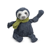 HuggleHounds Knottie Wild Things Durable Squeaky Plush Dog Toy, Sloth