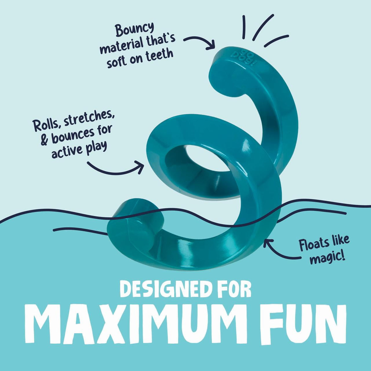 goDog Magic Motion Durable Interactive Dog Toy, Helix Hijinx