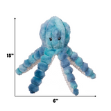 HuggleHounds Rope X-Brace Durable Plush Dog Toy, Calamaro Squid