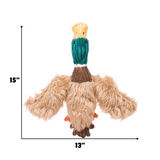 HuggleHounds Rope X-Brace Durable Plush Dog Toy, Drake Duck