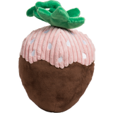 HuggleHounds Valentine's Day 2026 Double-Dipped Berry Durable Squeaky Plush Dog Toy