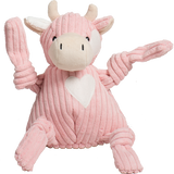 HuggleHounds Valentine's Day 2026 Knottie Durable Squeaky Plush Dog Toy, Strawberry Cow