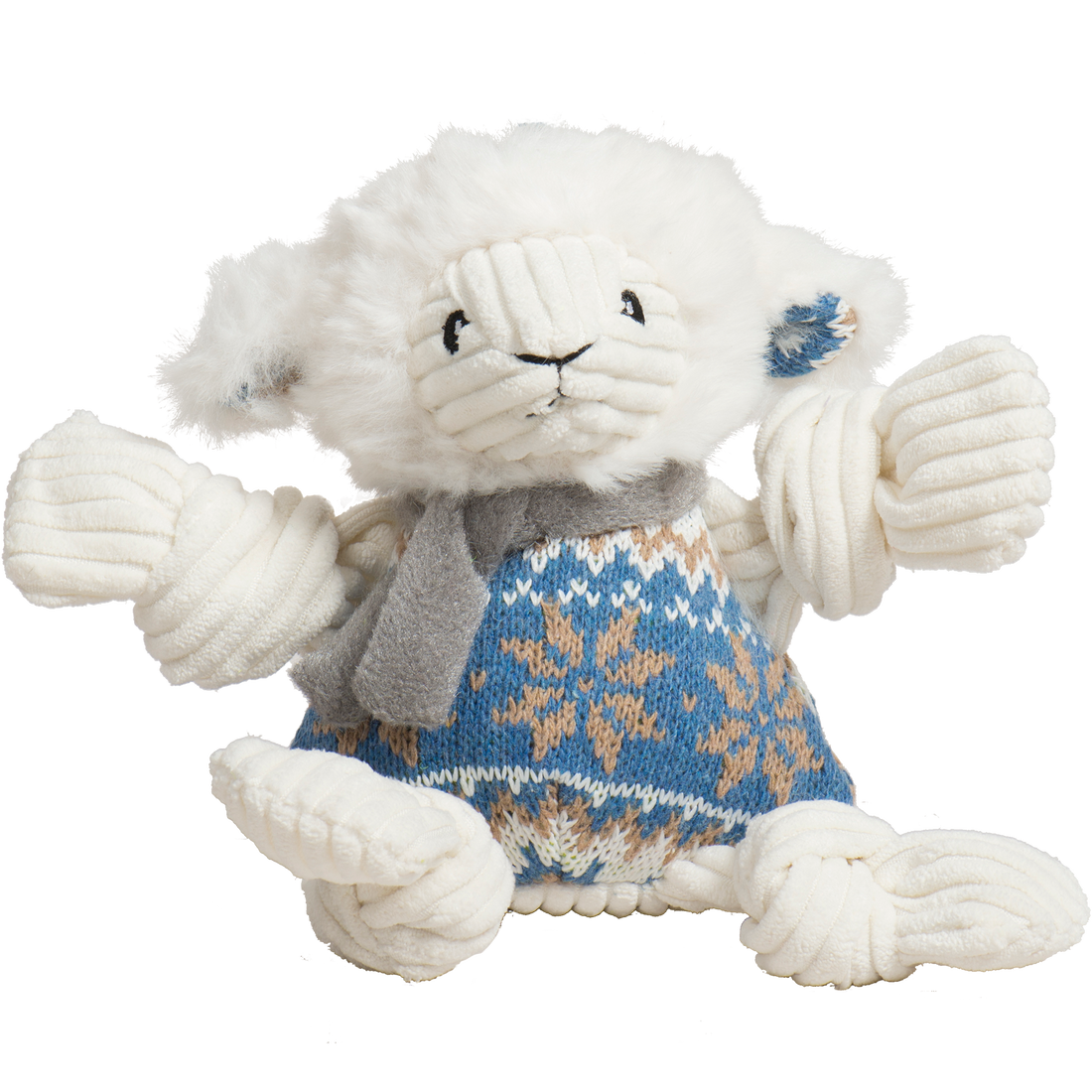HuggleHound Holiday 2025 Leo Lamb Knottie Plush Dog Toy, Small