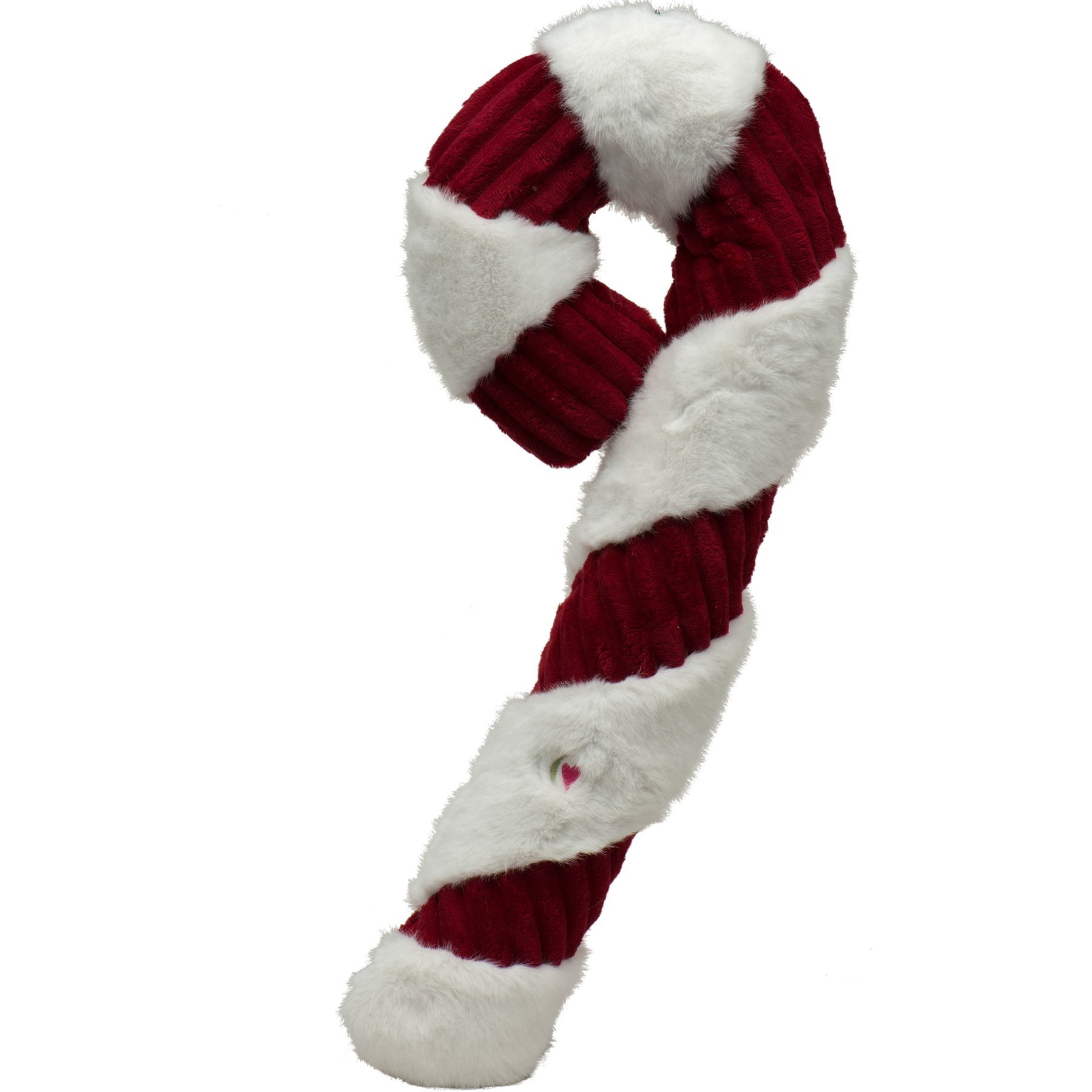 HuggleHounds Holiday 2024 Candy Cane Plush Dog Toy, Large