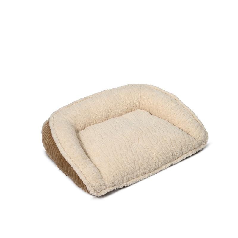 HuggleHounds Scout Perfect Bolster Dog Bed, Khaki