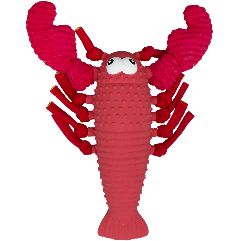 HuggleHounds Huggle-Fusion McCracken Lobsta Rubber & Plush Squeaky Dog Toy