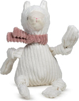 HuggleHounds Knottie Wild Things Durable Squeaky Plush Dog Toy, Llama
