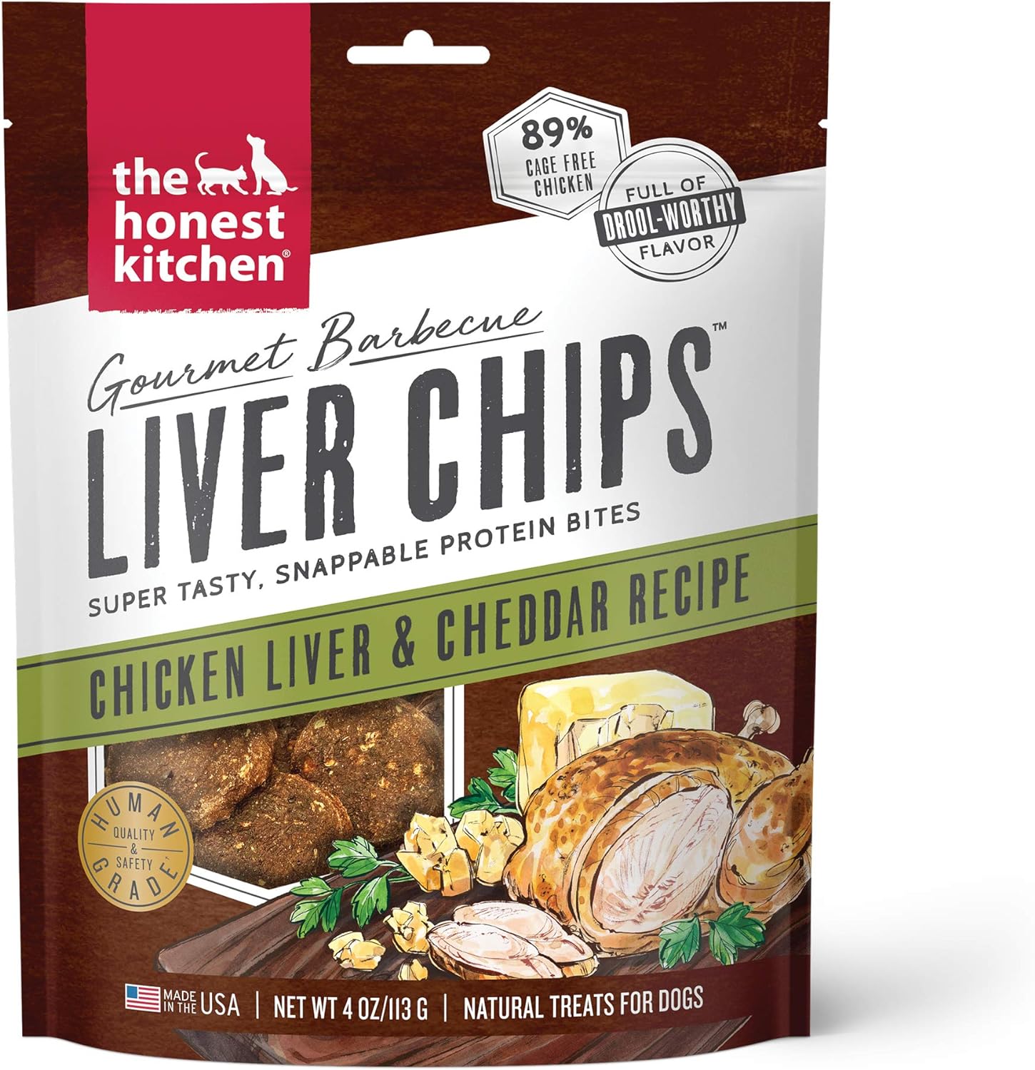 The Honest Kitchen - Gourmet Barbeque Liver Chips (Chicken Liver& Cheddar) 4oz. / 113g