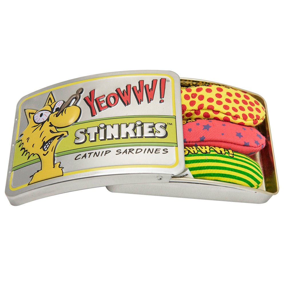 Yeowww! Catnip Filled Tin of Sardines Cat Toy, 3pk