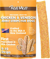 The Real Meat Company Chicken & Venison Long Jerky Stix Dog Treats, 8oz