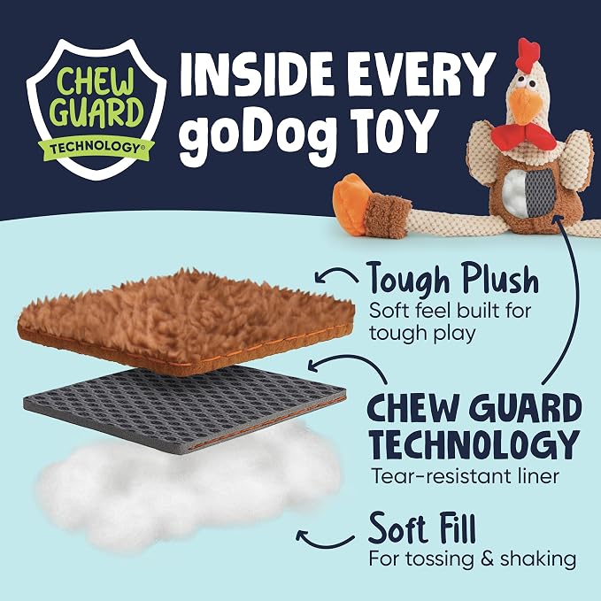 goDog Tough N Texture Hot Links Durable Plush Dog Toy