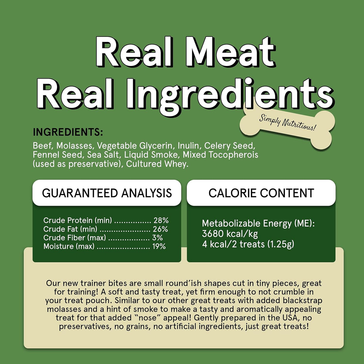 The Real Meat Company Air Dried Beef Jerky Tiny Trainers Dog Treats, 5oz