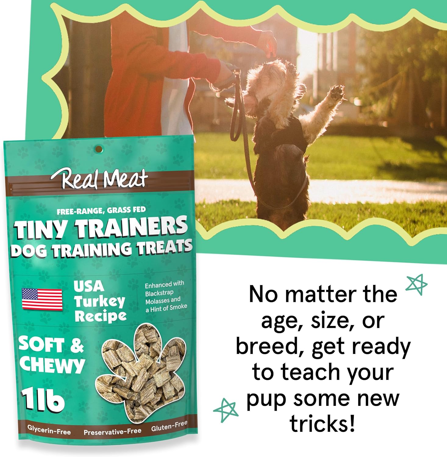 The Real Meat Company Air Dried Turkey Jerky Tiny Trainers Dog Treats, 5oz