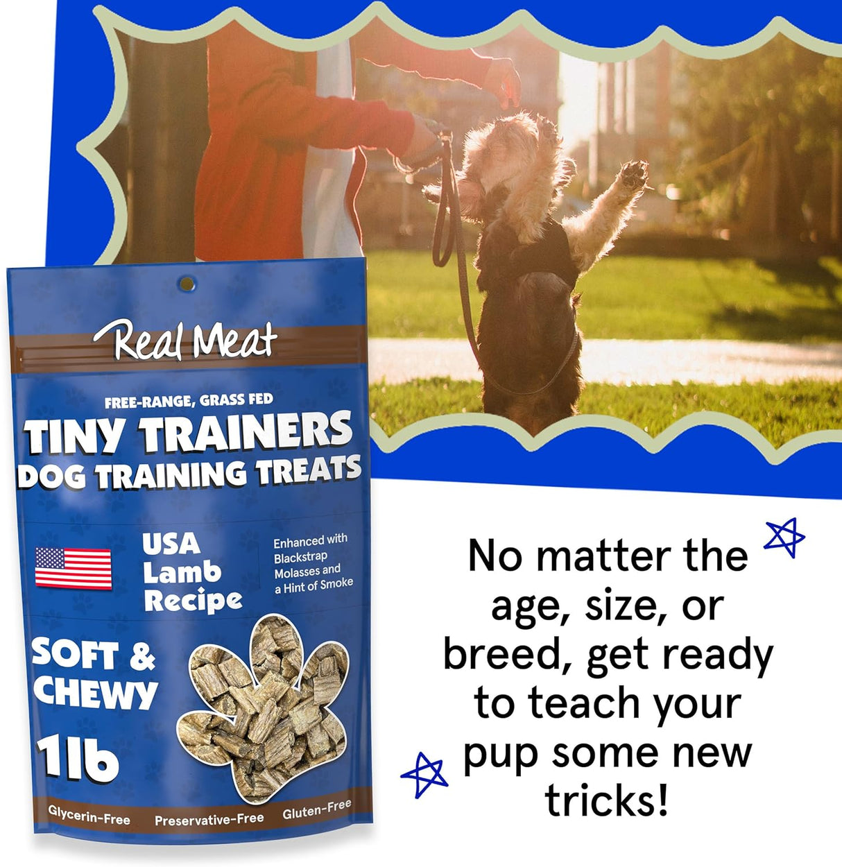 The Real Meat Company Air Dried Lamb Jerky Tiny Trainers Dog Treats, 5oz