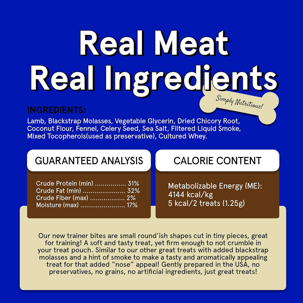 The Real Meat Company Air Dried Lamb Jerky Tiny Trainers Dog Treats, 5oz