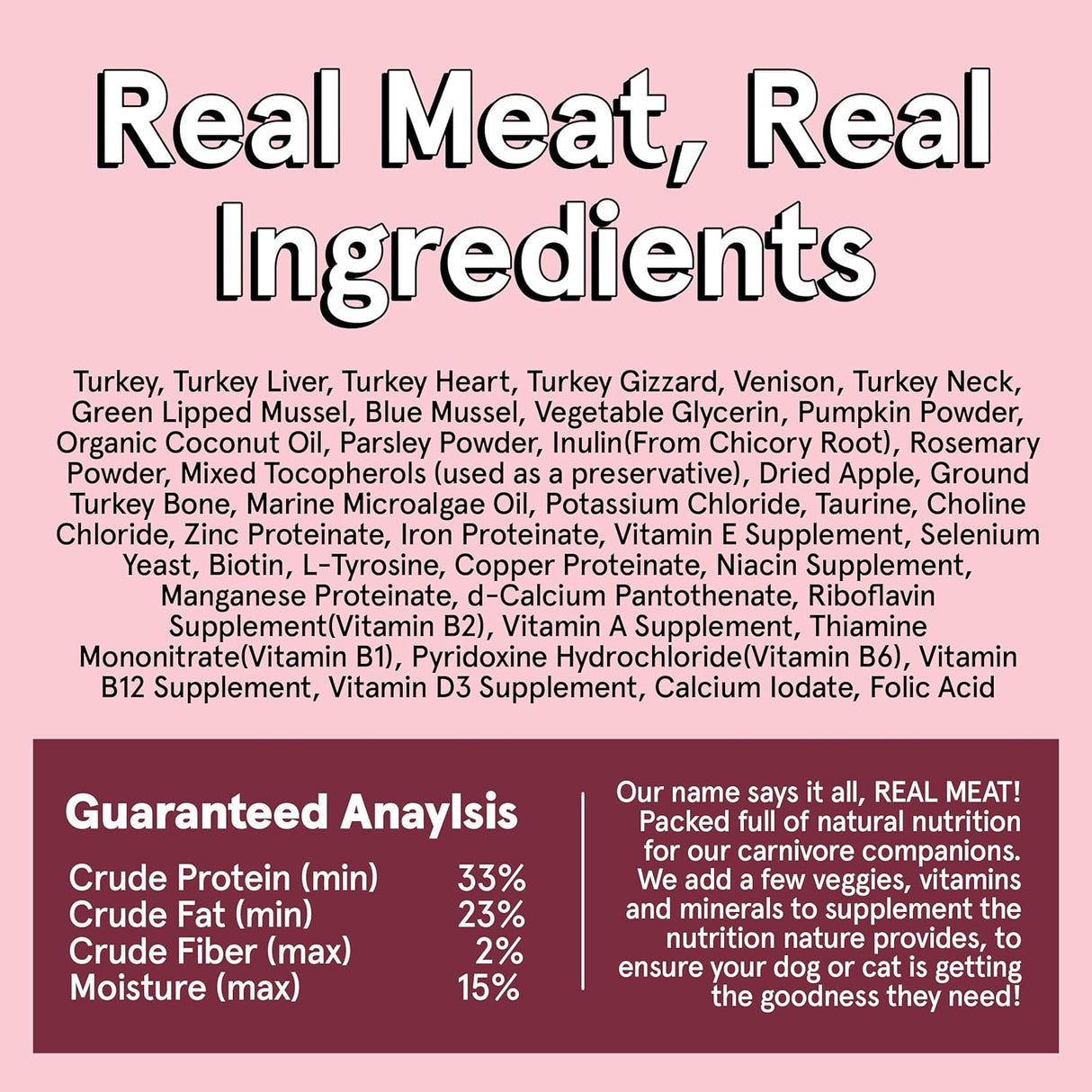 The Real Meat Company Turkey & Venison with Salmon Dehydrated Dog Food, 2lb
