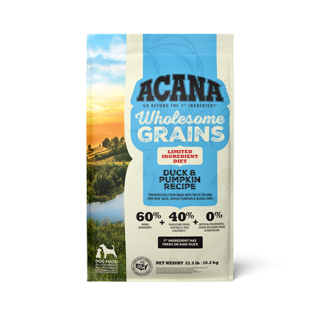 ACANA Wholesome Grains Duck & Pumpkin Dry Dog Food, 22.5 lbs