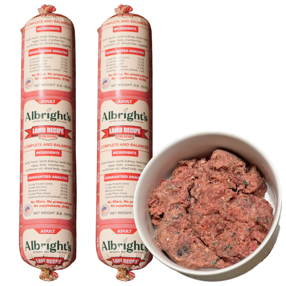 Albrights Lamb Formula Raw Frozen Complete Diet Dog Food - 5lb (5ct/25lb Case)