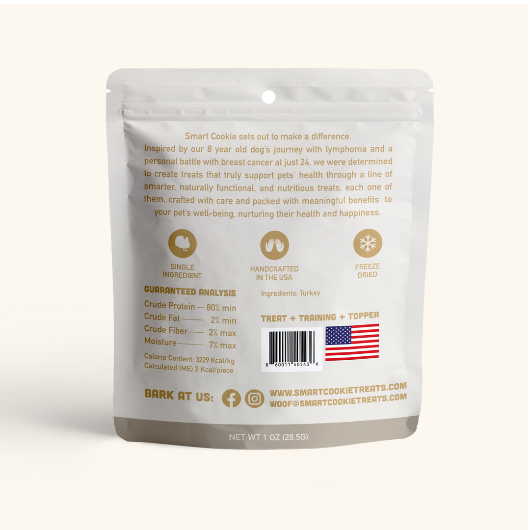 Smart Cookie Barkery Freeze Dried Turkey Cat Treats, 1oz
