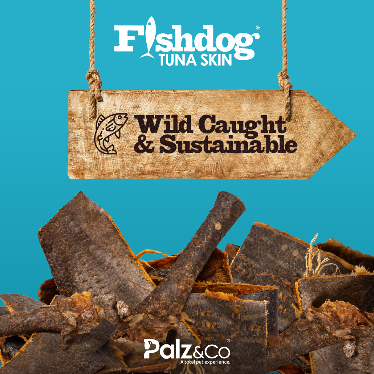 Palz&Co Fishdog Tuna Skin Dog Treats, 2.5oz