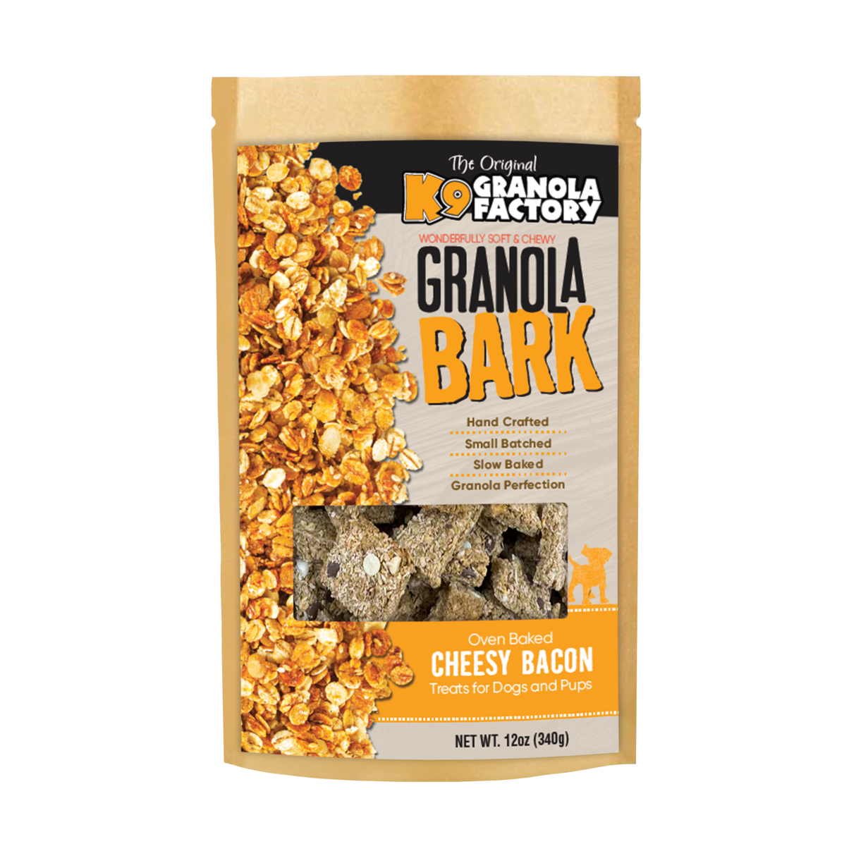 K9 Granola Factory Granola Bark Dog Treats, Cheesy Bacon Recipe 10oz
