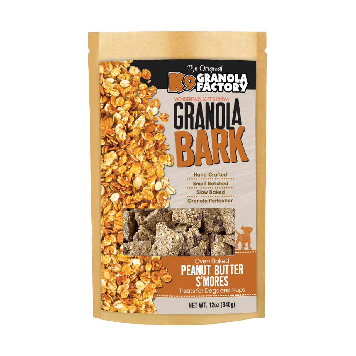 K9 Granola Factory Granola Bark Dog Treats, Peanut Butter S'mores Recipe 10oz